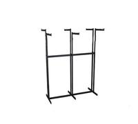 GUODDM Metal Garment Clothes Rack, Adjustable Lifting Floor-Standing Clothing Shelf, Heavy Duty Holder 6-Way, Retail Clothing Organizer, Commercial Hanger Clothes Display(Black)