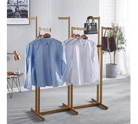 GUODDM Metal Garment Clothes Rack, Adjustable Lifting Floor-Standing Clothing Shelf, Heavy Duty Holder 6-Way, Retail Clothing Organizer, Commercial Hanger Clothes Display(Gold)