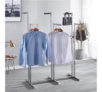 GUODDM Metal Garment Clothes Rack, Adjustable Lifting Floor-Standing Clothing Shelf, Heavy Duty Holder 6-Way, Retail Clothing Organizer, Commercial Hanger Clothes Display(Natural)