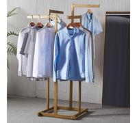 GUODDM Metal Garment Clothes Rack, Floor-Standing Clothing Shelf 4 Way, Modern Heavy Duty Holder, Adjustable Lifting Retail Clothing Organizer, Commercial Hanger Crossbar Clothes Display(Gold)