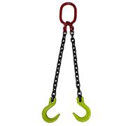 GUODDM Obstacle car 2/3/5 Ton Chain Sling, Lifting Chains 2 Legs Industrial Grab Hooks 4400LBS Capacity Lifting Slings, G80 Alloy Steel Engine Chain Hoist Lifts Breakdown car(3T,2M)
