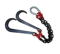 GUODDM Obstacle car 5T Long Shank J Hook, J Type Hanging Chain Hook, Transport Tow Chain Galvanized Safety Hook For Car Wrecker Recovery Breakdown car(Double chain+double hook)