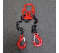 GUODDM Obstacle car Industrial Lifting Chains - Heavy Duty Engine Lift Chain With Hooks For Crane Rigging, Shortenable Double Chain Lifting Hook, 3/5 Ton Load Capacity Breakdown car(3t,3m)