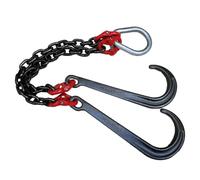 GUODDM Obstacle car J Type Hanging Chain Hook - Double Hook J Type Trailer Hook, Breakdown Car Trailer Hook, Wrecker Car Long Shank Hook, Galvanized Claw Breakdown car(Double chain+double hook)