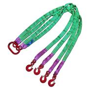 GUODDM Obstacle car Web Slings Belt Type With Hook 2.0 M Light Weight And Flexible Capacity Steel Sling, Bridle Web Sling, For Safe Towing And Handling Of Cargo Breakdown car(4leg Load3t)