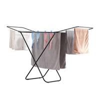 GUODDM Portable Clothes Drying Rack-Foldable 3-Level Laundry Drying Rack, Free-Standing Laundry Airer, Carbon Portable Wardrobe With Height-Adjustable Wings, Drying Shoes And Hats