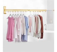 GUODDM Pull Out Clothes Rail Rack - Wall Mounted Towel Airer Drying Hanger, Universal Folding Retractable For Balcony Patio Mudroom Bedroom, Space Saver(Gold,120cm)