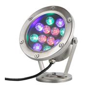 GUODDM Submersible LED Pool Lights - Ground LED Landscape Light,360° Adjustable Angle, Ring Fountain Stainless Steel Lamp, Underwater Pond IP68 Waterproof(36W(24v))