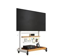 GUODDM TV Stand, Floor-standing, Wheeled, Artistic, Movable, Heavy-duty, Thickened, Hand-crank Adjustable Upright Trolley(C,50"-120")