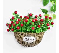 GUODDM Wall-mounted Art Ornaments, Hanging Handmade Flower Baskets 12inch With Artificial Plants And Fresh Flowers For Indoor Outdoor Wall Decor(Q)