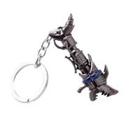 guodong League of Legends Jinx Cannon Lol Metal Key Ring for Gift Keychain Jewelry for Car, grey, One size