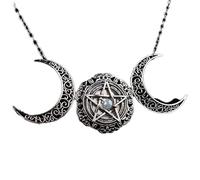 guodong Vintage Wiccan Moon Pentagram Magic Necklaces Witch Jewelry
