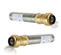 GUOFIS Water Hammer Arrestor,1/2Inch Straight Stainless Steel Water Arrestor,Push-Fit to Connect Pex, Copper, CPVC(2PACK,Stainless Steel Arrestor)(HAMMER007-2Pack)