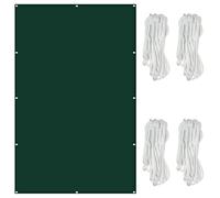 GUOGAI Sun Shade Sail Rectangle 0.9x3.4M Rainproof Patio Shade Anthracite for Outdoor Garden Patio Yard Party, Dark Green, 22622