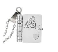 GUOGAOzz Personalization To My Granddaughter Book Necklace, Openable Multi Layer Book Jewelry with 6 Pages, Heart Locket Pendant Necklace for Women (Silver)