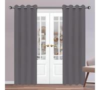 GUOGHUI Eyelet Blackout Curtains 240 x 410 cm Drop Thermal Insulated Super Soft Eyelet Curtains for Children for Window Home Fashion Decor, Dark Grey