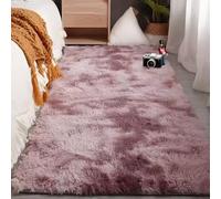 GUOGHUI Living Room Rugs 60 x 190 cm High Pile Runner Rug for Bedroom Machine Washable for Living Room, Bedroom, Kitchen, Enterance, Pink Purple