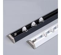 GUOGLZ Hidden Ceiling Track For Curtains, Ultra Thin Curtain Rail Set, Aluminum Alloy Silence Curtain Rods, For Shower Bay Window RV Curtain Room Divider(Black,150cm/4.9ft)