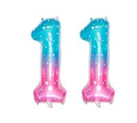 Guoguonb 40 Inch Number 11th Birthday Decoration Giant Inflatable Helium Foil Balloon Number 11 Balloons Personalised Design Balloon for Memorial Day Birthday Decoration (Starlight)