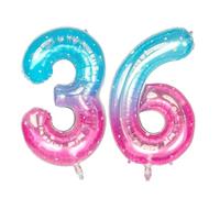 Guoguonb 40 Inch Number 36th Birthday Decoration Giant Inflatable Helium Foil Balloon Number 36 Balloons Personalised Design Balloon for Memorial Day Birthday Decoration (Starlight)