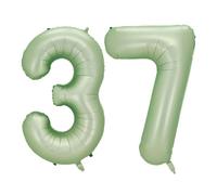 Guoguonb 40 Inch Number 37th Birthday Decoration Giant Inflatable Helium Foil Balloon Number 37 Balloons Personalised Design Balloon for Memorial Day Birthday Decoration (Watermelon Green)