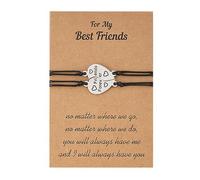 Guoguonb Personalised Puzzle Bracelet 2 Bracelet Best Friends Forever Alloy Puzzle Promise Chain Black Bracelet BFF Jewellery Gifts for Best Friends/Girlfriend
