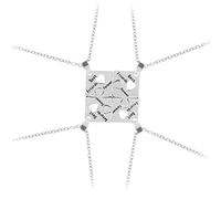 Guoguonb Personalised Puzzle Necklace 4 Necklaces Best Friends Forever Stainless Steel Puzzle Promise Chain Best Friends Necklaces BFF Jewellery Gifts for Best Friends/Girlfriend
