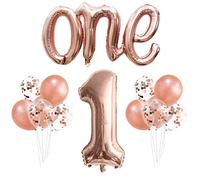 Guoguonb Rose Gold 1st Birthday Decoration Set 40 Inch Number 1 Balloon Large One Balloon Latex Balloon for Decoration Boy Girl Birthday Party First Birthday Decorations
