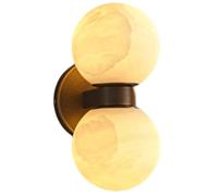 GUOGUOSM 9.8-inch Natural Marble Wall Sconce, Natural Alabaster Wall Lamp