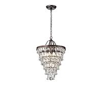 GUOGUOSM Chandelier Lighting Modern Chandeliers Bronze Pendant Ceiling Light Fixture For Dining Rooms Entryway Living Room Raindrop Round Hanging Style