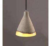 GUOGUOSM E27 Concrete Funnel Pendant Light In Gray Finish Modern Industrial Ceiling Hanging Light Fixture With Cement Shade For Bedroom Kitchen Island Dining Room Illumination
