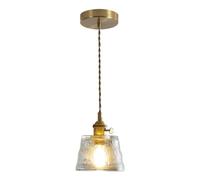 GUOGUOSM Modern Industrial Style Glass Pendant Lamp E27 Base Single-Head Chandelier