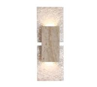 GUOGUOSM Modern Style Indoor Wall Lamp, 16.5in Rectangular Acrylic Yellow Travertine Wall Sconce, G9 Light Source Hard Wire Connection Wall Light, Living Room Entrance Corridor Decorative Light Fixtur