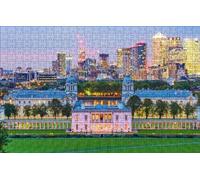 GUOHLOZ 1000 Piece Adult Puzzles Home Landscape Style Jigsaw Puzzles for Adults Kids,Puzzles 1000 Piece Game Toys for Adults Family Puzzles Gift,London,Greenwich Park,Canary Wharf,75x50cm