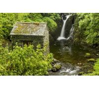 GUOHLOZ 1000 Piece Jigsaw Puzzles for Adults | Landscape Jigsaw Puzzles for Adults 1000, England, Waterfall, Hut, Lake District, 75x50cm