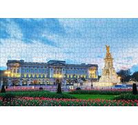 GUOHLOZ 1000 Pieces Jigsaw Puzzles for Adults Puzzles 1000 Piece Jigsaws for Adults Puzzle -,Lawn,London,Tulips,Monuments,Buckingham Palace,75x50cm