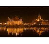 GUOHLOZ Jigsaw Puzzle, 1000 Pieces, Wooden, Classic Style, India, Amritsar, Golden Temple, Festival of Light, 75x50cm, Ages 7+
