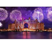 GUOHLOZ Jigsaw Puzzles for Adults 1000 Puzzles for Adults 1000 Pieces Puzzle 1000 Pieces 1000 Piece Jigsaw Puzzles ,Dubai,Fireworks,Atlantis The Palm,75x50cm