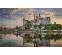 GUOHLOZ Wooden Animal Jigsaw Puzzles for Adults & Kids Unique Universal Colourful Fun Wood Challenging Puzzles for Family 1000 Piece,Germany,Saxony,Meissen,75x50cm