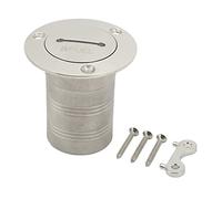 GUOHOQIX 316 Stainless Steel Marine Deck Filler Port, for Boats Yachts, with Fixed Chain, Highly Polished Surface, Easy Installation, 50mm Size, Rust Proof, Resistant (FUEL)