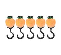 GUOHOQIX 5 Pcs Cute Baby Stroller Hooks Multi Functional 360 Degree Rotating Cartoon Hooks with Hook and Loop Tie for Bike Car (Carrot style)