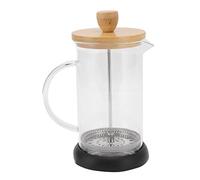 GUOHOQIX French Press Heat Resistant Hand Brewing Filter High Borosilicate Tea Coffee Brewer Pot for Office (600ML Bamboo Cover)