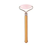 GUOHOQIX Jade Roller for Gua Sha, Jade Facial Massage Tool, Eco-Friendly Skincare, Oval Massage, Smooth Handle, Promote Blood Circulation, Anti-Aging, Reduce Wrinkles (Natural Rose Quartz)