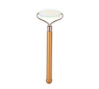 GUOHOQIX Jade Roller for Gua Sha, Jade Facial Massage Tool, Eco-Friendly Skincare, Oval Massage, Smooth Handle, Promote Blood Circulation, Anti-Aging, Reduce Wrinkles (Jade)