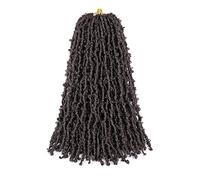 GUOHUI Butterfly Locs Crochet Braids 45cm Dark Brown 6 Packs Handmade Pre-looped Soft and Distressed Crochet Braids for Women and Kids (45cm, 4pcs)