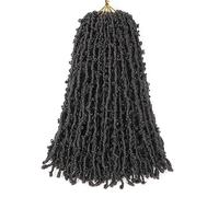 GUOHUI Butterfly Locs Crochet Hair 18 Inch Darkest Brown 6 Packs All Handmade Pre Looped Soft Faux Braids for Women and Kids (18 Inch, No.2)