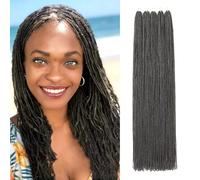 GUOHUI Micro Faux Locs Crochet Hair, 36 Inch 5 Packs Colour Darkest Brown, Sister Mini Afro Locks DIY Braids Straight Styles (36 Inches, 2)