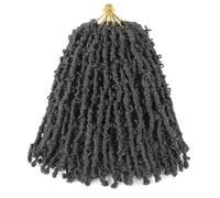 GUOHUI Super Light Butterfly Locs Crochet Hair 10 Inch 6 Packs Pre-Looped Soft Distressed Faux Locs Braids for Women Kids (10 Inch,2#)