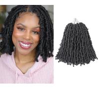 GUOHUI Super Light Crochet Hair with Butterflies 10 Inch 6 Packs Pre Slit Soft Distressed Hair for Women Kids (10 inch, 1B#)