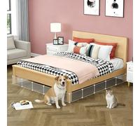 GUOIOOI Clear Under Couch Blocker, 16" L x 3.2" H Adjustable Furniture Gap Bumper, Strong Acrylic Panel to Stop Toys, Pets & Debris from Going Under Sofa or Bed(1.2 * 0.2m/47.2 * 6.7in)